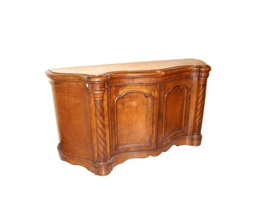 Servante sideboard inglese di metà 1800 stile Vittoriano in legno di olmo