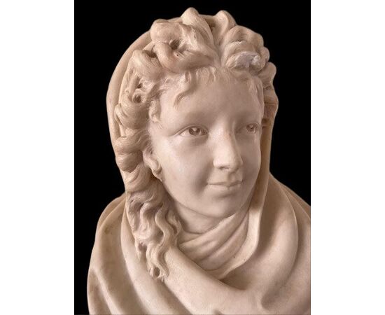 YOUNG WOMAN MARBLE SCULPTURE     