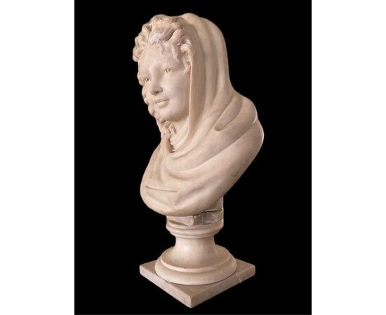 YOUNG WOMAN MARBLE SCULPTURE     