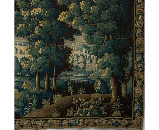 Aubusson, XVII secolo,  Arazzo con paesaggio