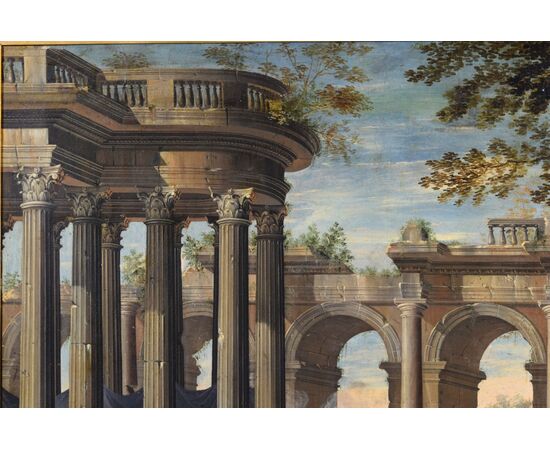 Capriccio architettonico con figure, Isaac De Moucheron (Amsterdam 1667/70-1744)