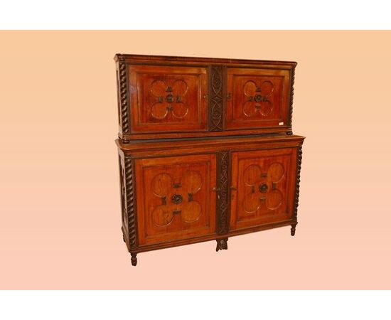 Bellissima Credenza italiana doppio corpo particolare eclettica