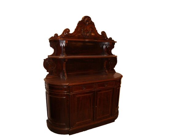 Credenza francese stile Luigi Filippo del 1800 in legno di mogano