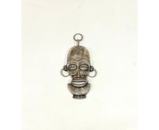 African Silver Masks, 1970s, Set of 6