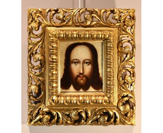 Volto di Cristo come Salvator Mundi, Pittore fiammingo XVI/XVII secolo