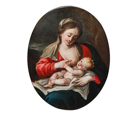 XVIII secolo, scuola emiliana, Madonna con Bambino