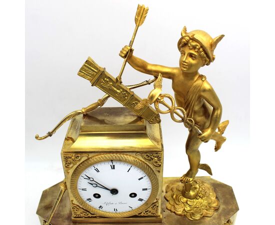 Antico Orologio a Pendolo Impero in bronzo dorato - epoca '800 firmato