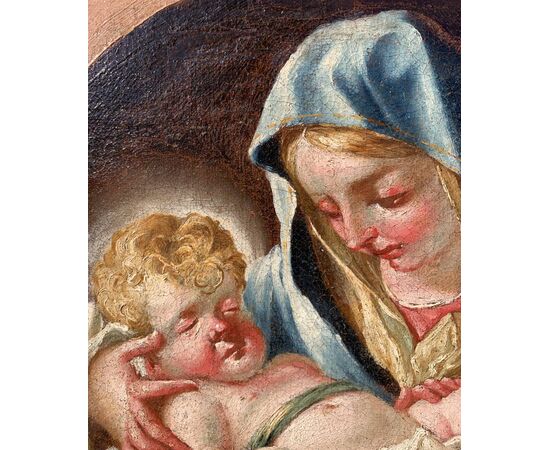 Pittore veneto (XVIII sec.) - Madonna con Bambino.