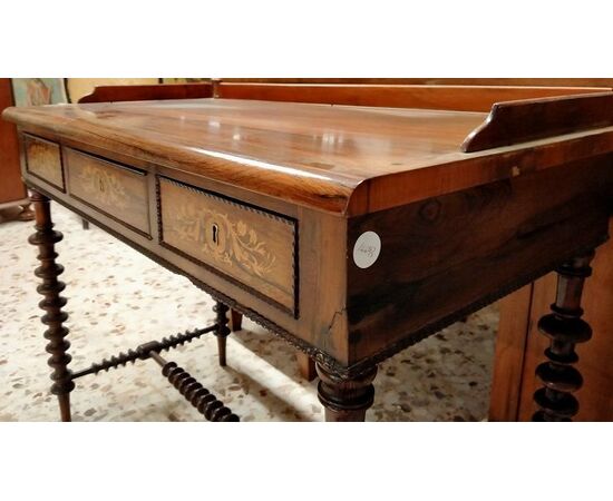 Scrivania scrittoio Nord Europa Stile Biedermeier del 1800 in palissandro