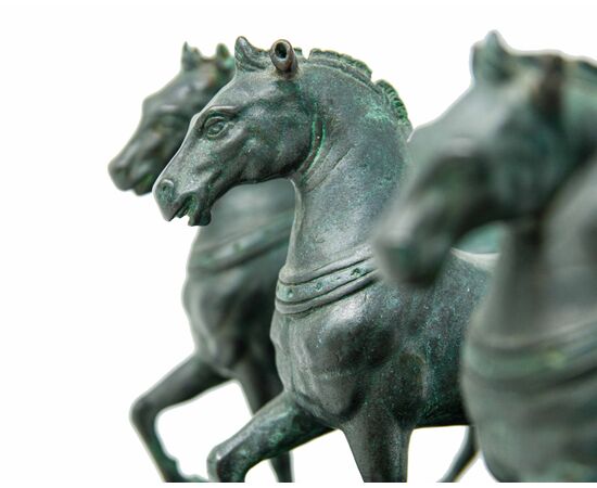 Bronzo, XIX secolo, Quadriga con i cavalli di San Marco