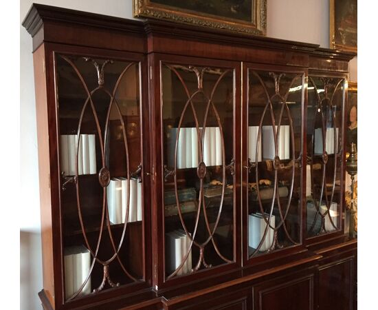 Grande libreria bookcase Inglese stile Regency del 1800 in mogano