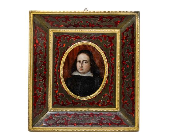 XVII secolo, Ritratto di uomo, olio su rame 