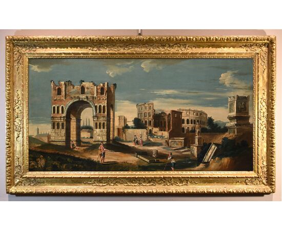 Capriccio architettonico con antiche rovine classiche, Jacopo Fabris (Venezia, 1689 - 1761)