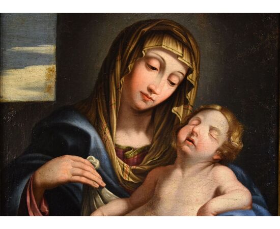 Madonna con il bambino dormiente, Giovan Battista Salvi detto "il Sassoferrato" (1609 - 1685) Cerchia/bottega