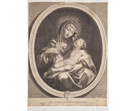 Madonna con il bambino dormiente, Giovan Battista Salvi detto "il Sassoferrato" (1609 - 1685) Cerchia/bottega