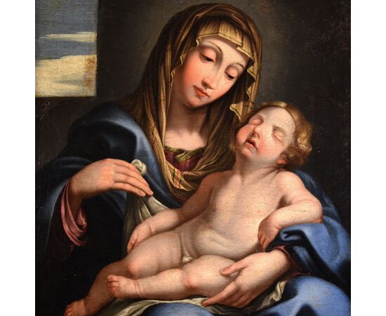 Madonna con il bambino dormiente, Giovan Battista Salvi detto "il Sassoferrato" (1609 - 1685) Cerchia/bottega