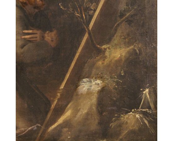 Italian religious painting Saint Francis from the 18th century