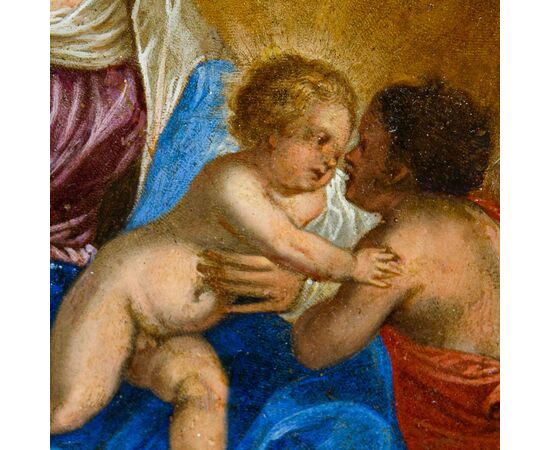 Hans Rottenhammer (Monaco, 1564 – Augusta, 1625),attr.  Madonna con bambino e San Giovannino