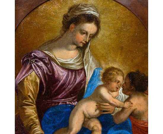 Hans Rottenhammer (Monaco, 1564 – Augusta, 1625),attr.  Madonna con bambino e San Giovannino