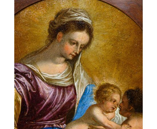 Hans Rottenhammer (Monaco, 1564 – Augusta, 1625),attr.  Madonna con bambino e San Giovannino