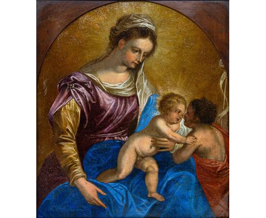 Hans Rottenhammer (Monaco, 1564 – Augusta, 1625),attr.  Madonna con bambino e San Giovannino