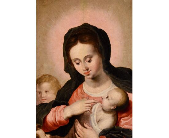 Madonna con Bambino e tre angeli, Hendrick van Balen (Anversa 1575 – 1632) bottega