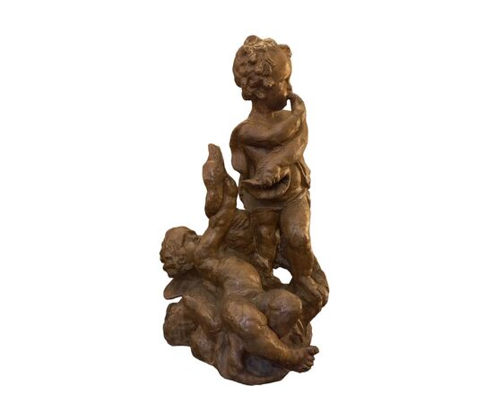 Putti con cigno, terracotta del XVIII secolo