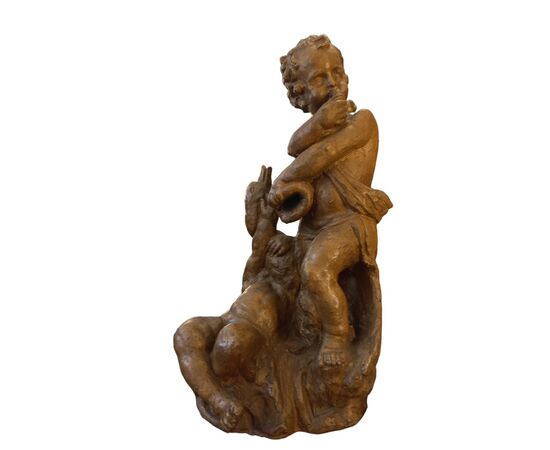 Putti con cigno, terracotta del XVIII secolo