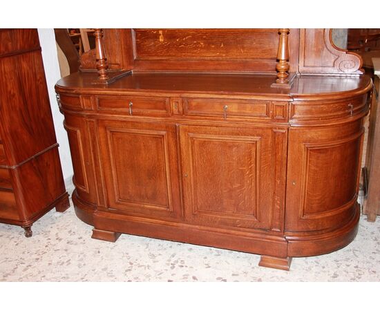 Grande credenza stile Luigi Filippo in legno di Rovere del 1800