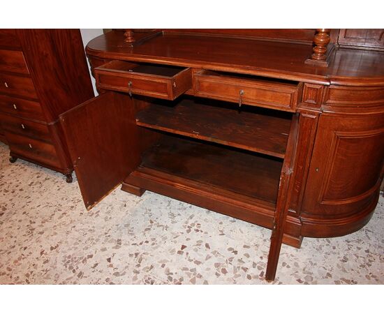 Grande credenza stile Luigi Filippo in legno di Rovere del 1800