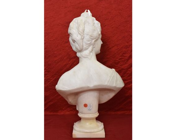 SCULTURE ANTICHE IN MARMO, SCULTURA ANTICA DI DONNA, DIANA, HUDON, EPOCA XIX SECOLO. (STMA76)