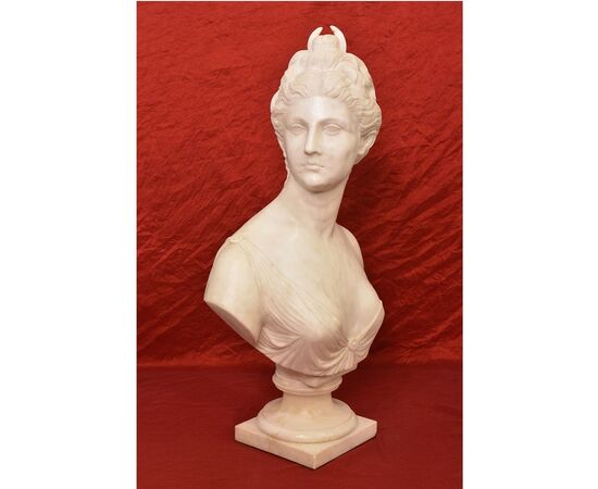 SCULTURE ANTICHE IN MARMO, SCULTURA ANTICA DI DONNA, DIANA, HUDON, EPOCA XIX SECOLO. (STMA76)