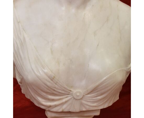 SCULTURE ANTICHE IN MARMO, SCULTURA ANTICA DI DONNA, DIANA, HUDON, EPOCA XIX SECOLO. (STMA76)