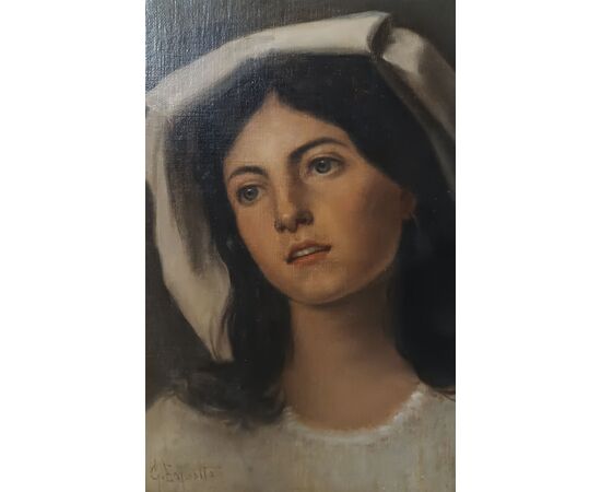 RITRATTO DI GIOVANE DONNA GAETANO ESPOSITO SECONDA META’ XIX SECOLO