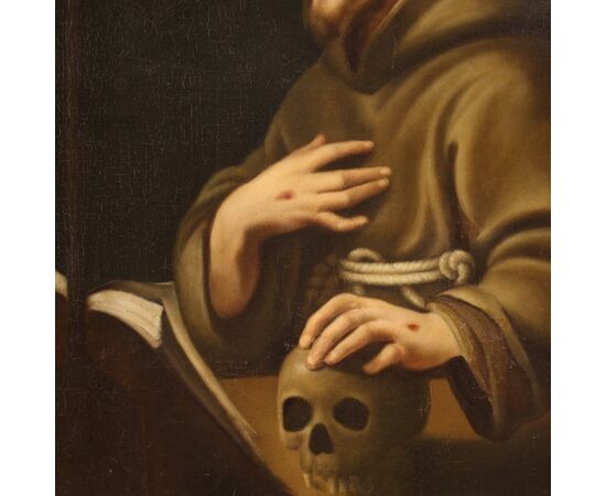 French painting of Saint Francis of Assisi from the 18th century