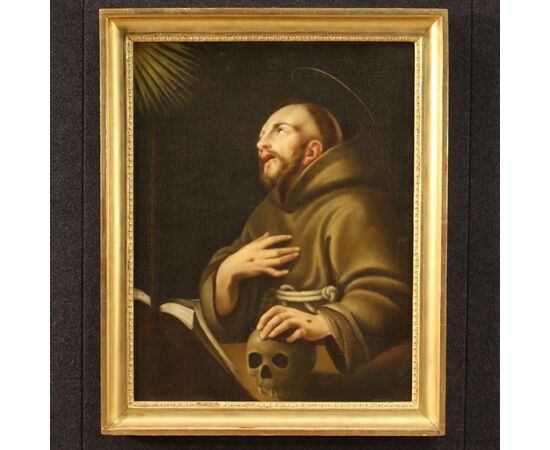 French painting of Saint Francis of Assisi from the 18th century