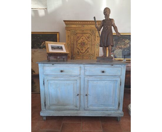 Credenza dipinta con piano scrittoio