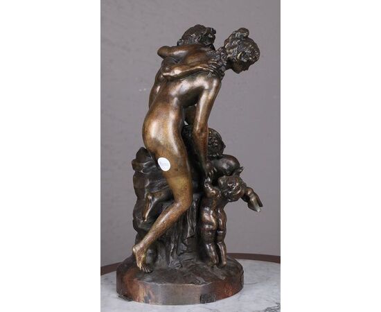 Antica statua in bronzo francese del 1800 firmata Clodion (1738-1814)