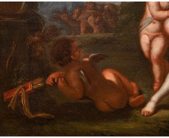 Ambito di Bon Boullogne (1649 -1717), Venere e Cupido con corteo bacchico 