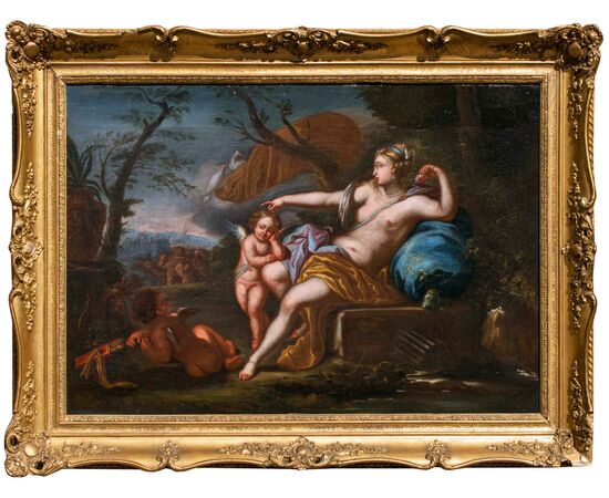 Ambito di Bon Boullogne (1649 -1717), Venere e Cupido con corteo bacchico 