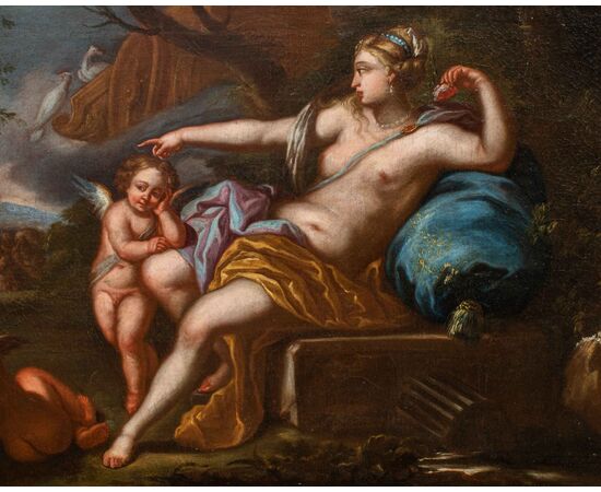 Ambito di Bon Boullogne (1649 -1717), Venere e Cupido con corteo bacchico 