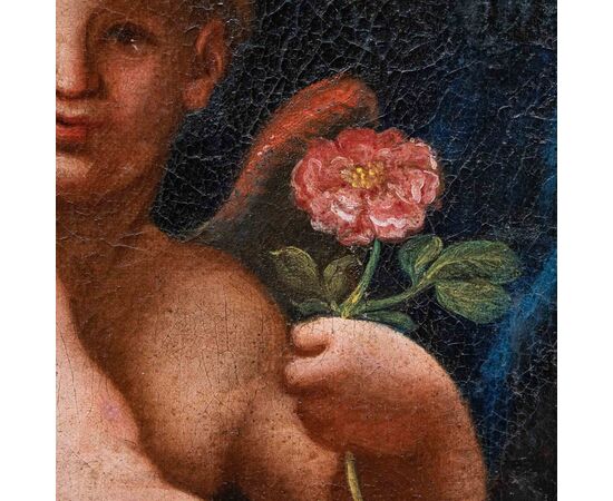 XVII secolo, Scuola emiliana, Putto con rosa