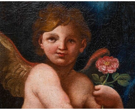 XVII secolo, Scuola emiliana, Putto con rosa