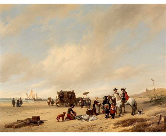 La spiaggia di Scheveningen, Hubertus van Hove (L’Aia, 1814 - Anversa, 1865)