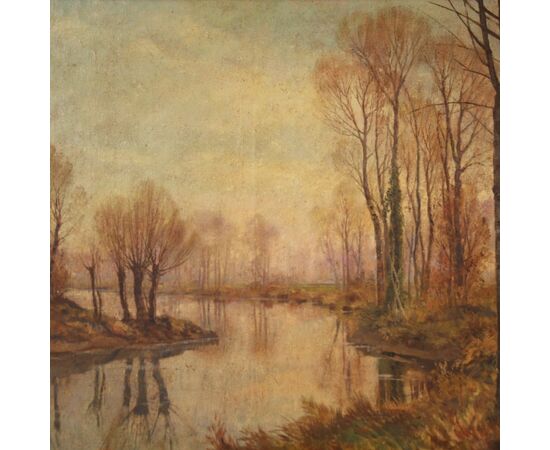 Great landscape painting signed A. Corradi from the 20th century