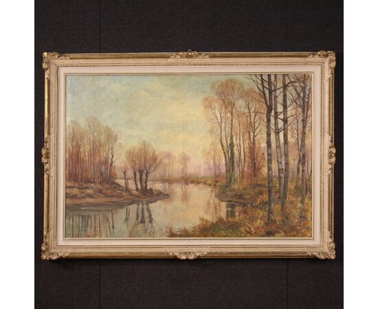 Great landscape painting signed A. Corradi from the 20th century