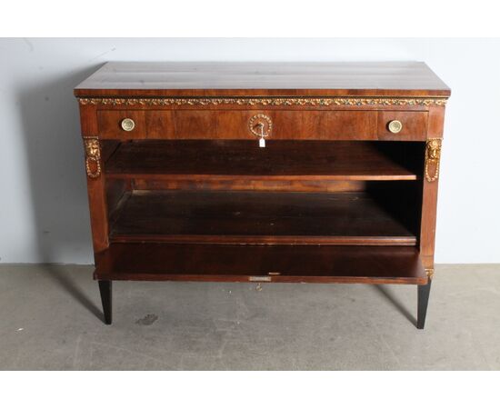 Antica splendida credenza Impero 1830 noce Umbria.  Mis 129 x 57  Servante