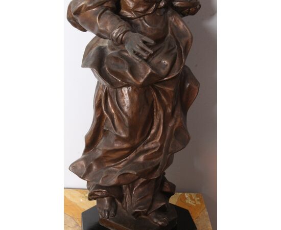 Antica grande scultura in bronzo raffigurante Santa Barbara epoca XIX ALTEZZA CM 66 