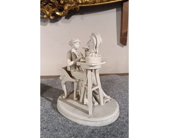 COPPIA DI SCULTURE “ALLEGORIA DELLE ARTI” PRIMI XIX SECOLO 