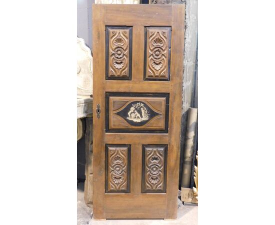 PTL677 - Porta in legno di noce, epoca '700, misura cm L 78 x H 191 